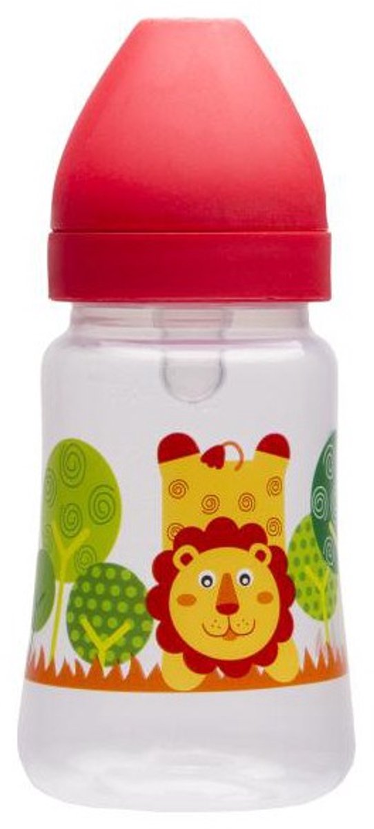 AKUKU Babyfles brede hals 250ml rood - Zuigfles