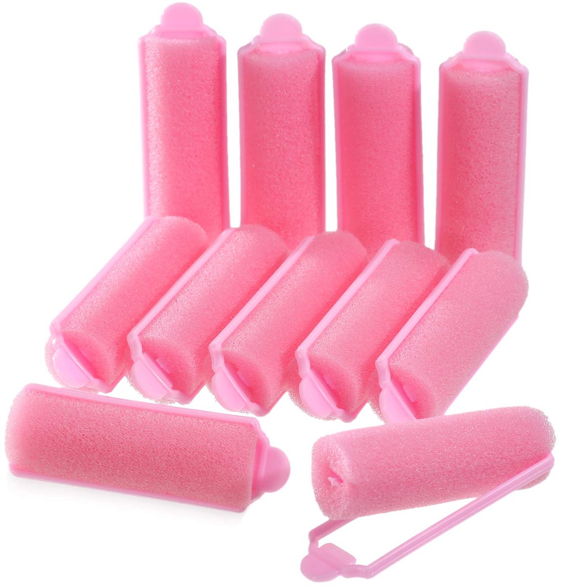 24-delige set - Krultang met spons - Krulset - 2 x 7 cm - Kleine krultang - Krullen zonder hitte - Haarrollers - Haar - Krullen - Haarverzorging - Geschikt voor alle haartypes - Roze