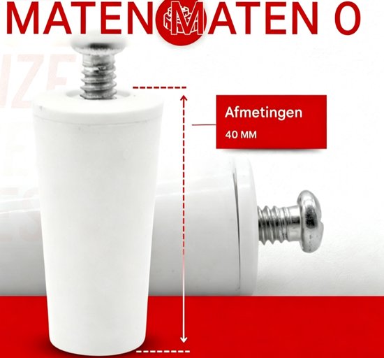 Dimensions du butoir blanc pour volet roulant : 40 mm de longueur.