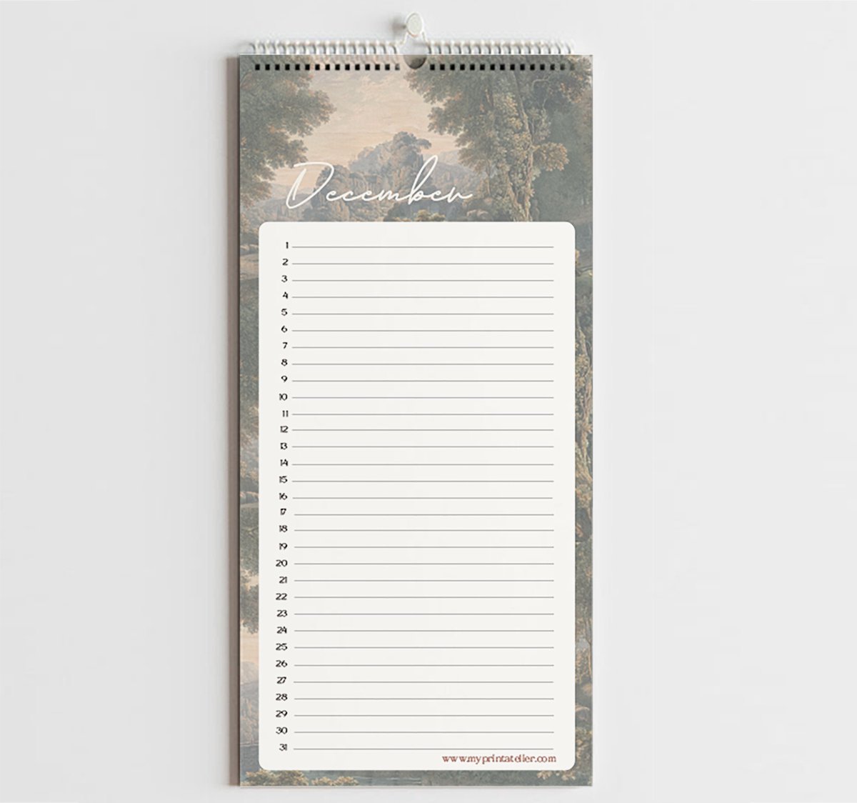 Verjaardagskalender Signature Landscapes - Annet Weelink Design Landschappen - 14x29,7cm - Eeuwigdurende Kalender - Premium Papier