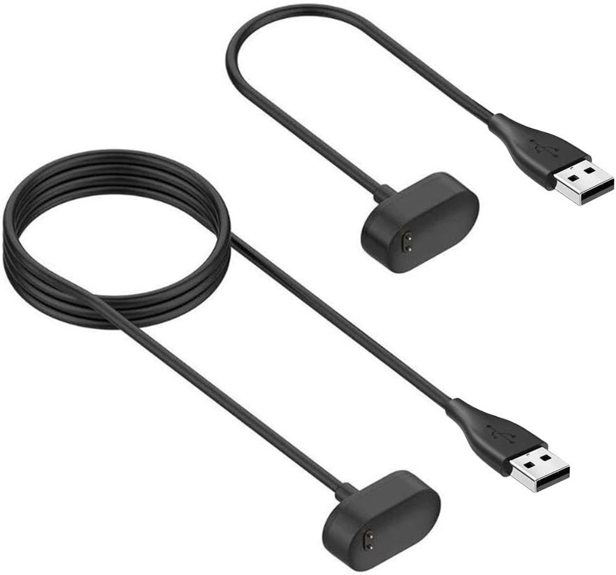 Oplaadkabel voor Fit Bit Inspire HR - 2 Stuks, 100 cm en 31 cm - USB Oplaadkabel voor Fitness Tracker en Sporthorloge