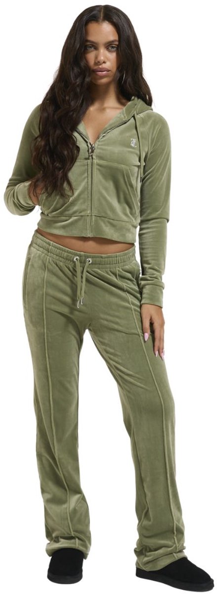 Juicy Couture Juicy Couture Tina Velour Track Pant With Diamante Branding GROEN - Maat M