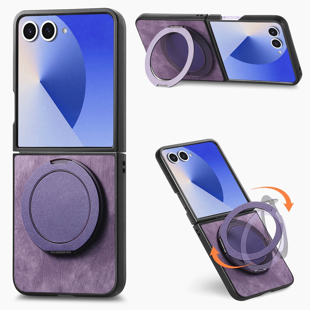 Luxe MagSafe Ondersteunde Case voor Galaxy Z Flip 8 _ Paars