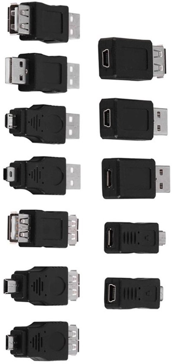 Shopcentral - 12-delige mini-USB-adapter - Snelle USB 2.0-wisselaar - Plug and Play