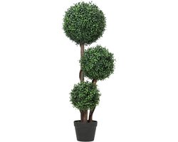 Homcom Artificial Topiaries-Kunststof, Hout-Ø30 x 100H cm-Groen