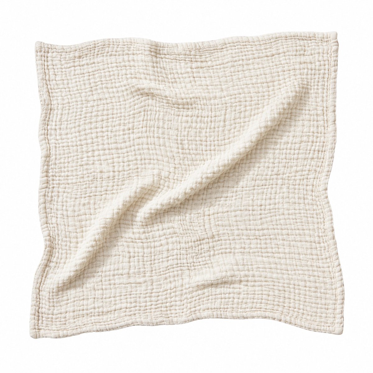 Nuvinokids Soft Cream - Mousseline Babydeken - 100% Katoen - 105x105 cm - Peuter - Kind - Newborn - Wiegdeken - Ledikantdeken - Kinderwagendeken - Mousseline Doek - Hydrofiele Doek - Inbakerdoek - Swaddle - Knuffeldeken - Boxdeken - Zacht en Ademend
