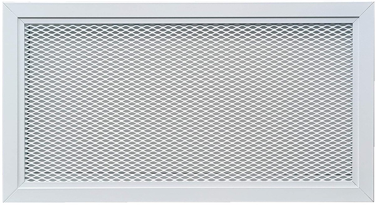 Ventilatierooster - Rechthoekig Aluminium met insectenwering - Wit 400 x 200 mm