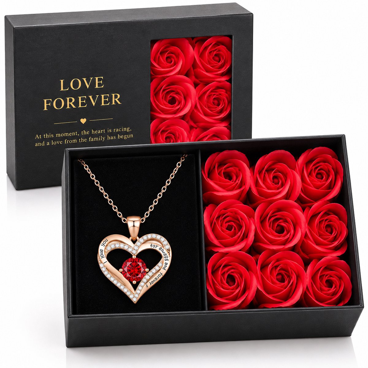 Nina’s Giftshop® Valentijn Cadeau voor Haar – Ketting in Geschenkdoos met Zeeprozen – Cadeau voor Vrouw
