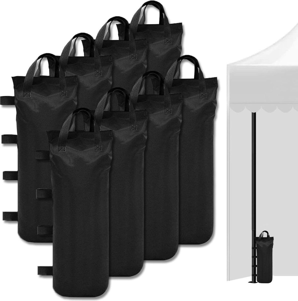 Verzwaringszakken - Van 600D Oxford stof met grondpen - Voor Paviljoen, Tuin, Strand, Tent - 8 stuks 51x21 cm