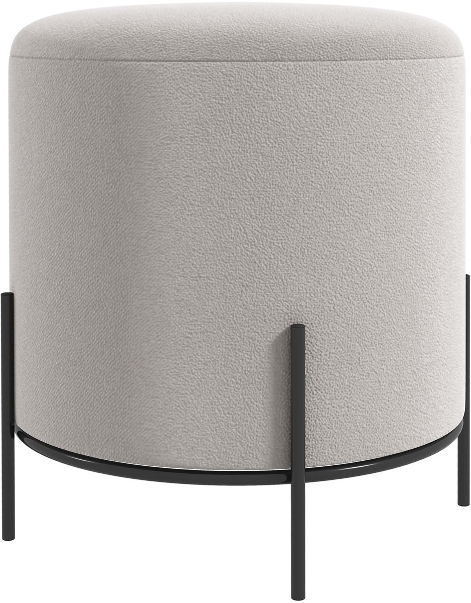 HOMCOM - Voetenbank - Fluweel (100% polyester) - 35x35x38cm - Lichtgrijs
