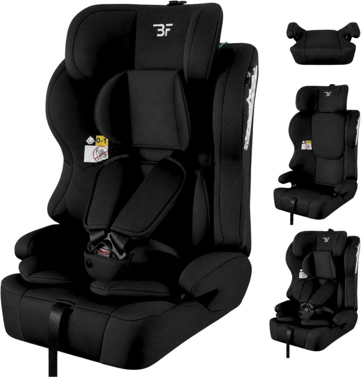 Bebies First Autostoel Grandtour V2 i-Size - Groep 1/2/3 (76 - 150 cm) - Gordel - Zwart