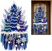 DIY 3D Haak Deurhanger Kit - Haakpakket voor Beginners - DIY Haakset voor Volwassenen - met breinaalden - Handgemaakte set - Complete DIY Haakset - Handgemaakte wanddecoraties - Ideale cadeaus voor een housewarming - Kerst Winter Sneeuwvlokken Thema