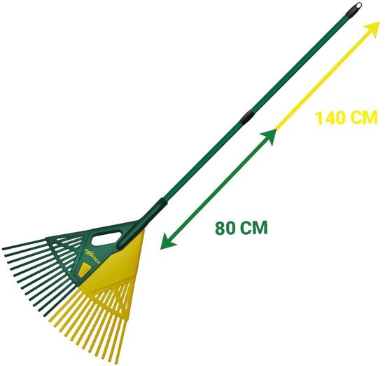 Bladhark - Telescopische Steel tot 2 m - Verstelbare Hark 70 cm - 24 Tanden - Voor Bladeren en Gras — afbeelding 3