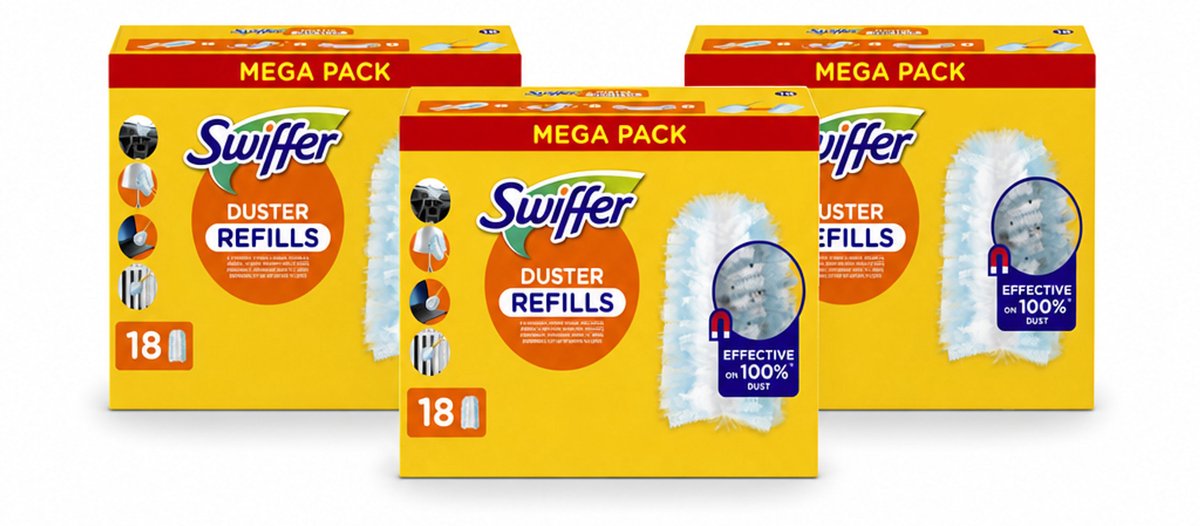 3 x Swiffer - Duster – Voor Stofwisser – 18 navullingen - Voordeelverpakking - 3 stuks