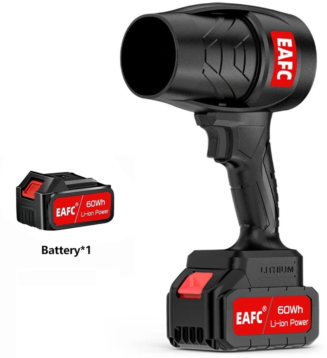 Zerova Bladblazer met 1 Accu - Blazer - Blower - Voor blaadjes, sneeuw, stof, zand en auto - Turboventilator - 350 W - Zwart