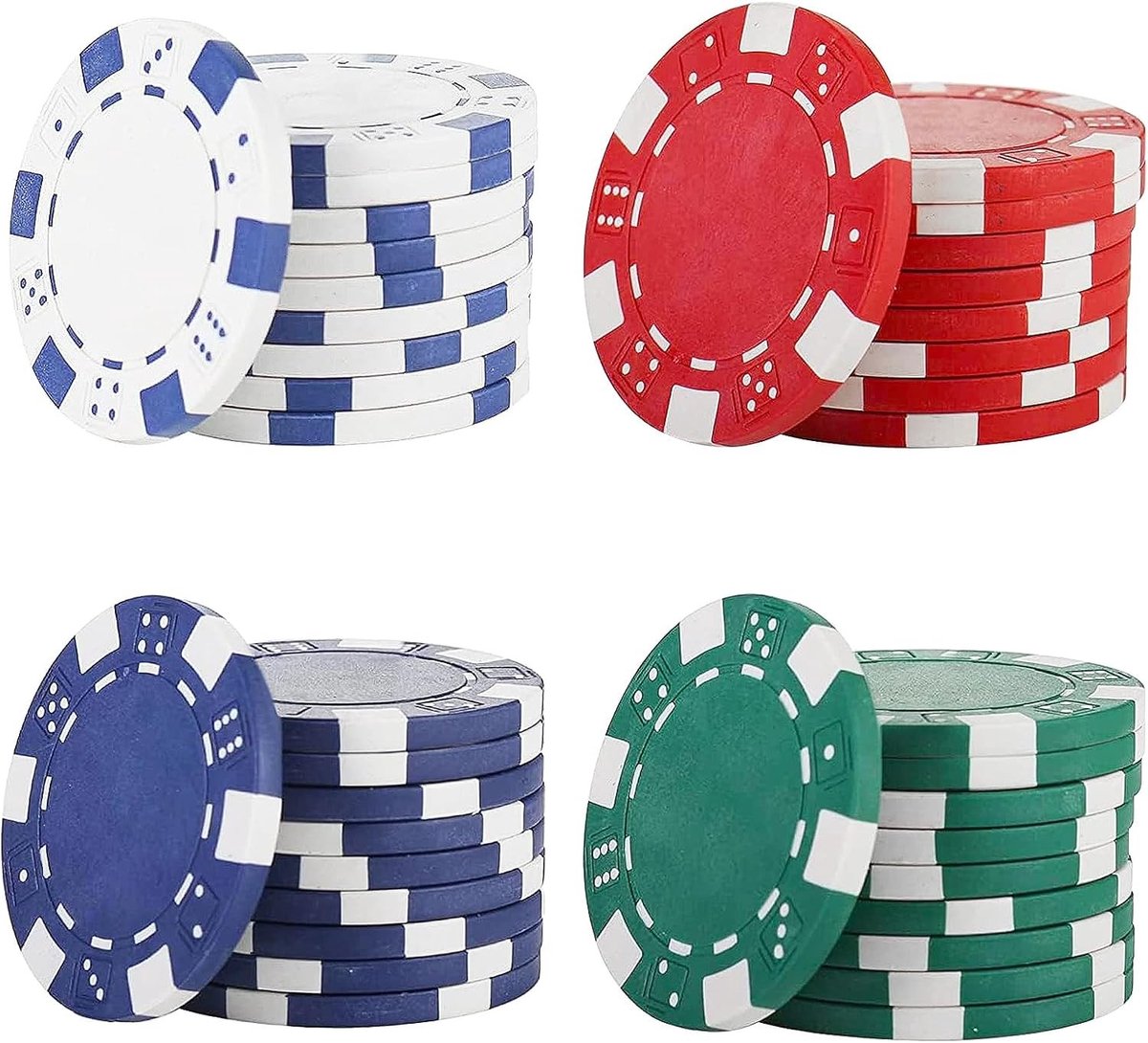 Set van 40 Kleurige Poker Chips in een Handige Opbergdoos voor Spelletjes en Toernooien