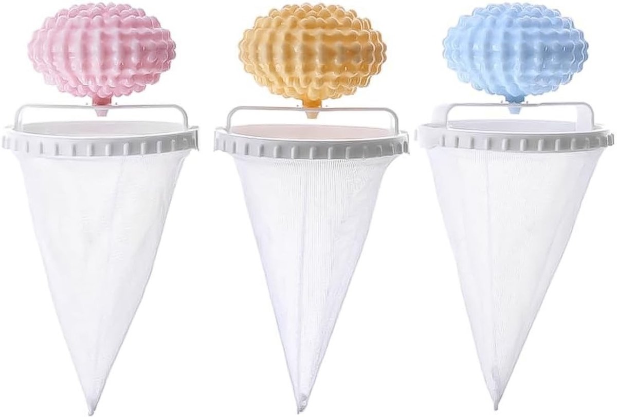 3 Stuks Herbruikbare Haarvangers voor Wasmachine - Ideaal voor Honden- en Kattenhaar, Wasaccessoires