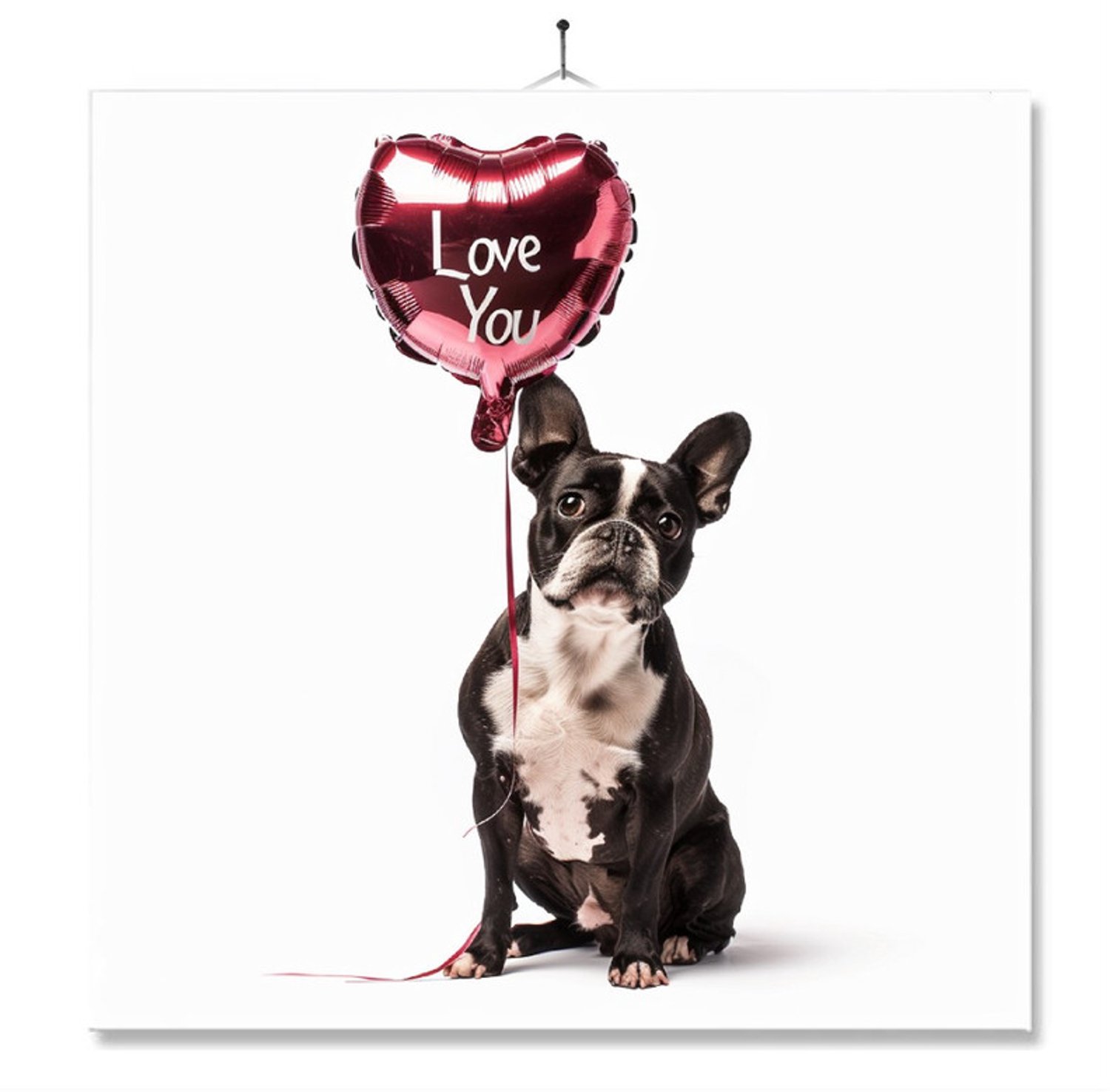 MC Living Tegel Met Opdruk | Geschenk | Wc | Toilet | I Love You | Boston Terrier Ontwerp 2