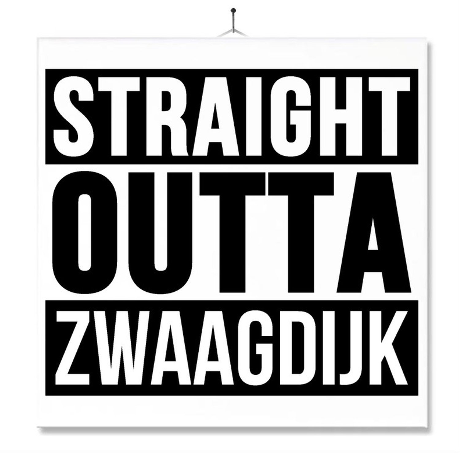 MC Living Tegel Met Opdruk | Geschenk | Wc | Toilet | Straight Outta Zwaagdijk Multi-Color