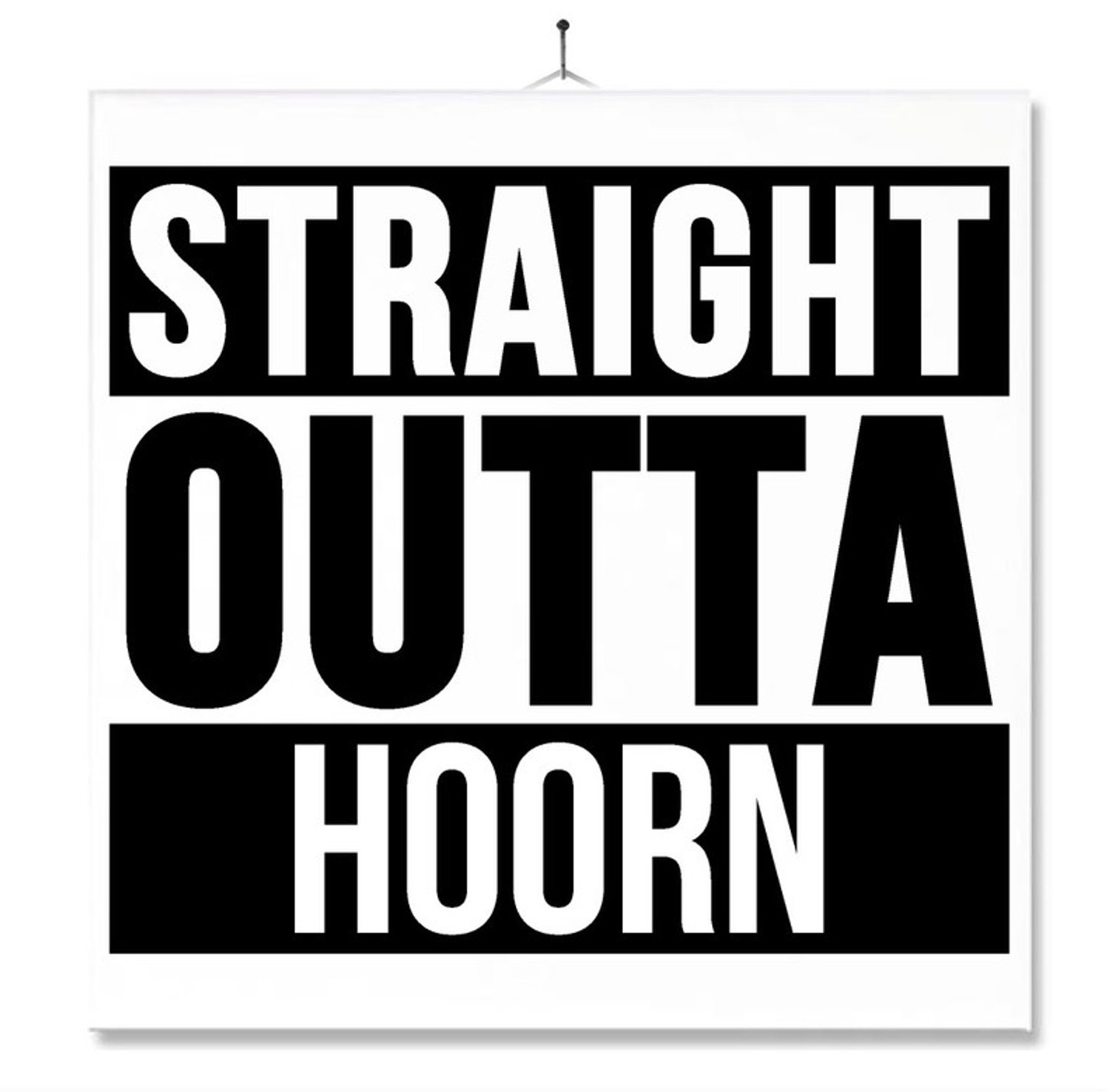 MC Living Tegel Met Opdruk | Geschenk | Wc | Toilet | Straight Outta Hoorn Multi-Color