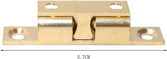 4 messing kogel sluitingen kastdeur 60 mm met schroeven — afbeelding 5
