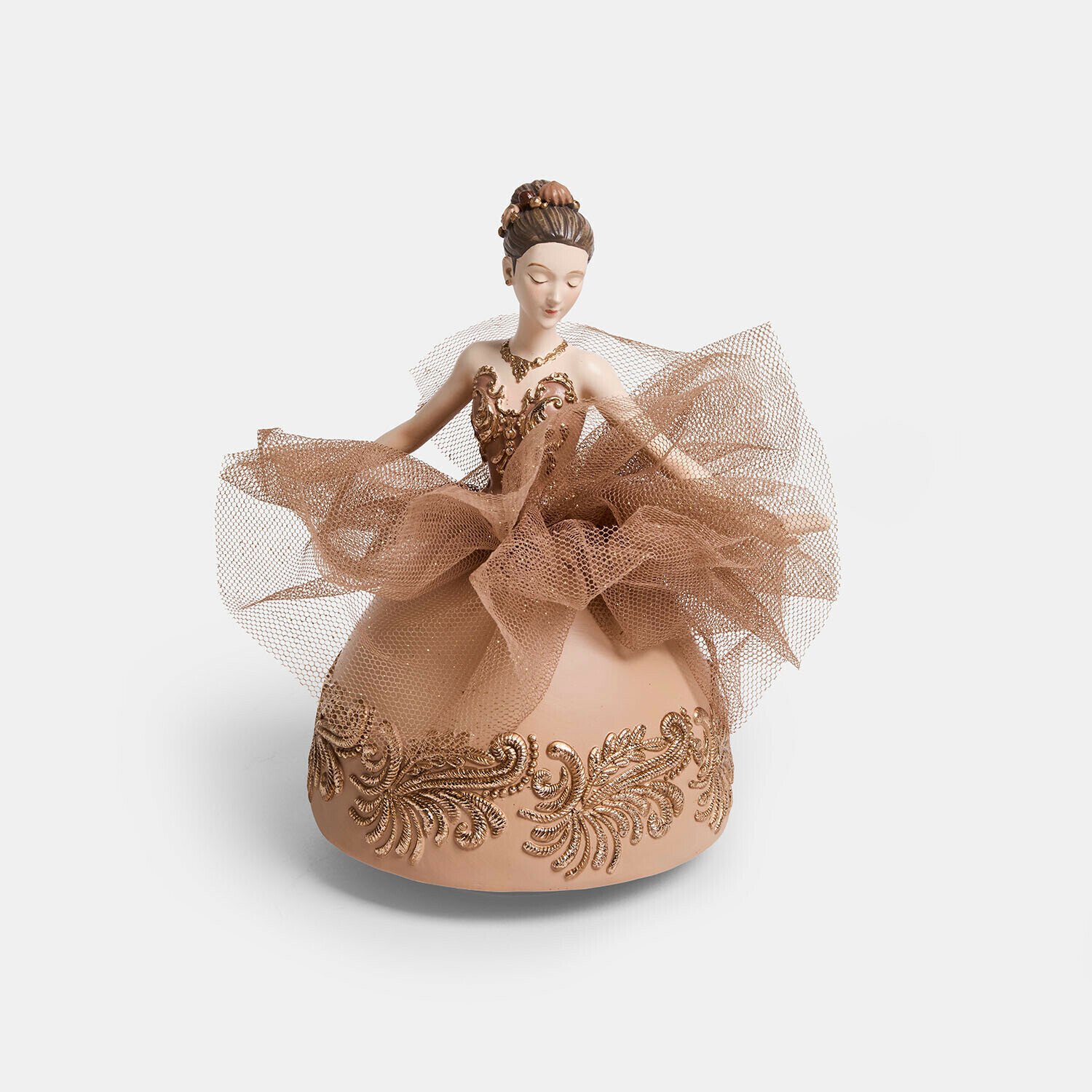 Loberon Muziekdoosje Féloraine bruin/goudkleurig