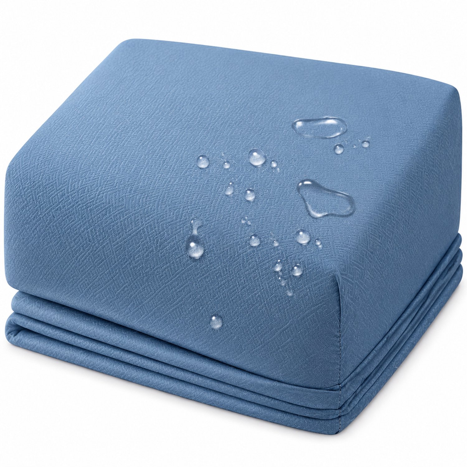 SWGOTA Waterdicht blauw hoeslaken 120 x 200 cm met 1 kussensloop - Geborstelde stof - Voor matrassen tot 30 cm hoog