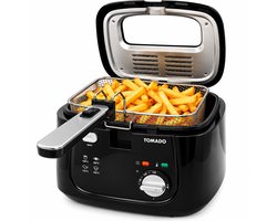 Tomado TDF2501B - Frituurpan - 2,5 liter - Anti reukfilter – Kunststof friteuse - PFAS vrij - Zwart