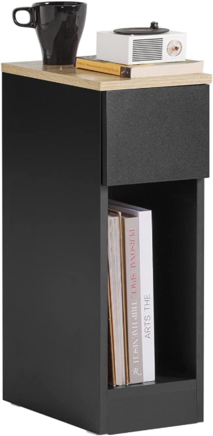 SoBuy FBT111-SCH 20cm Smal Nachtkastje - voor Slaapkamer en Woonkamer - 40 x 40 x 63 cm - Zwart