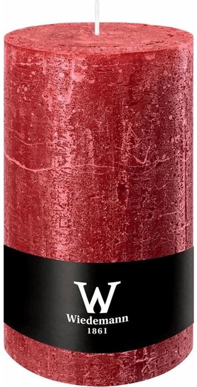 Wiedemann Marble Rustik stompkaars bordeaux, Ø 100 x 190 mm Rood