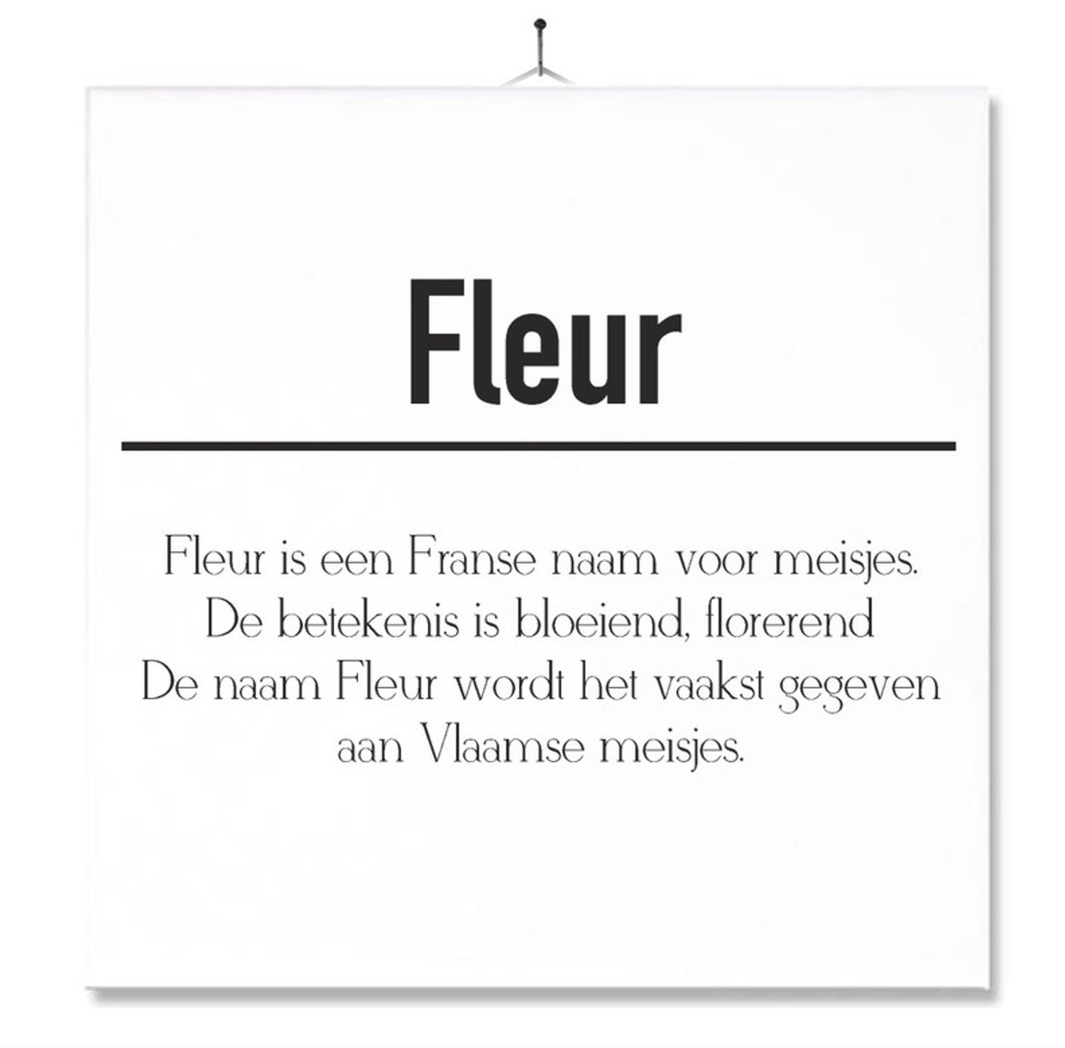 MC Living Tegel Met Opdruk | Betekenis | Kado | Cadeau | Met Naam - Fleur Multi-Color