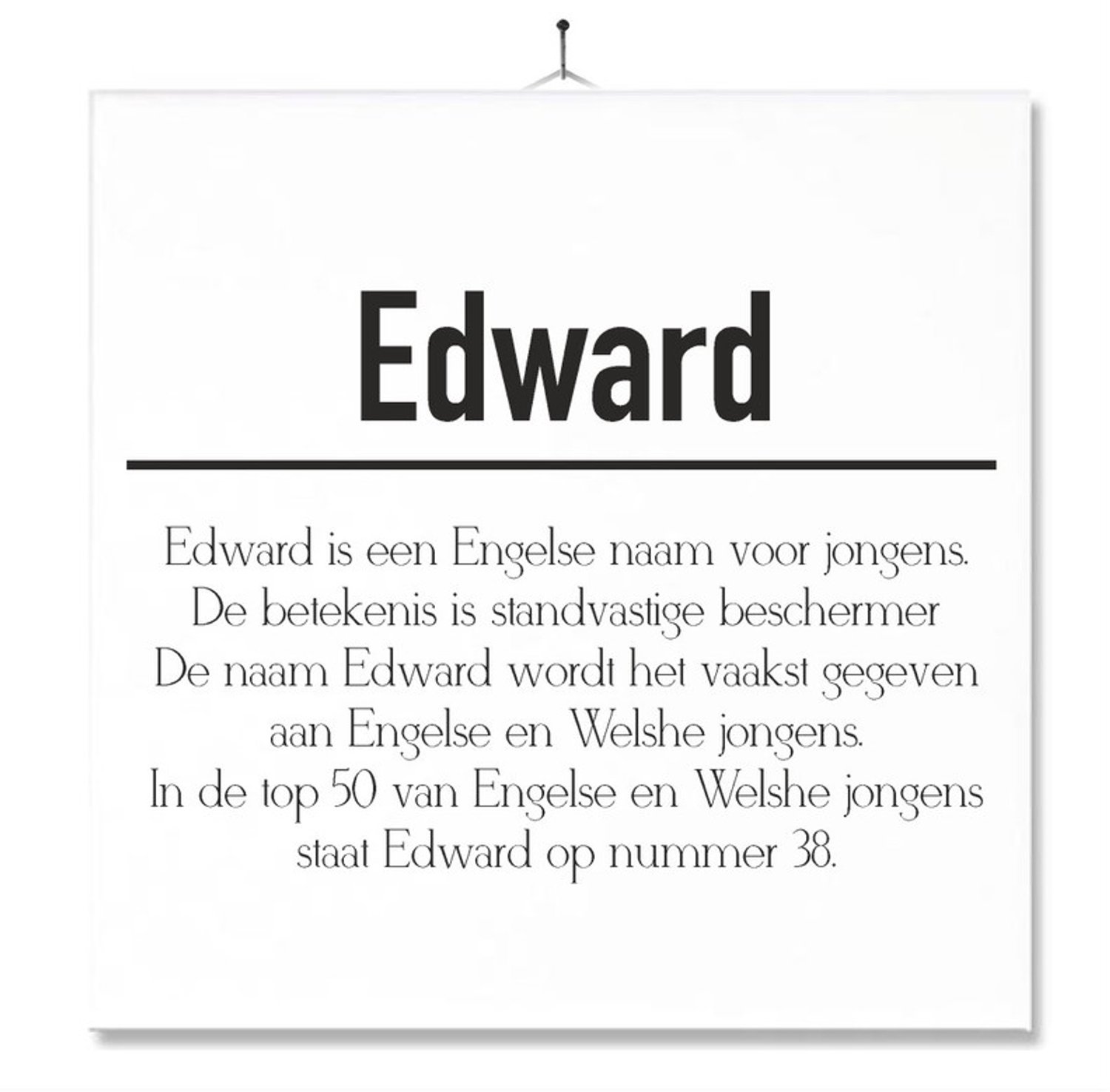 MC Living Tegel Met Opdruk | Betekenis | Kado | Cadeau | Met Naam - Edward Multi-Color