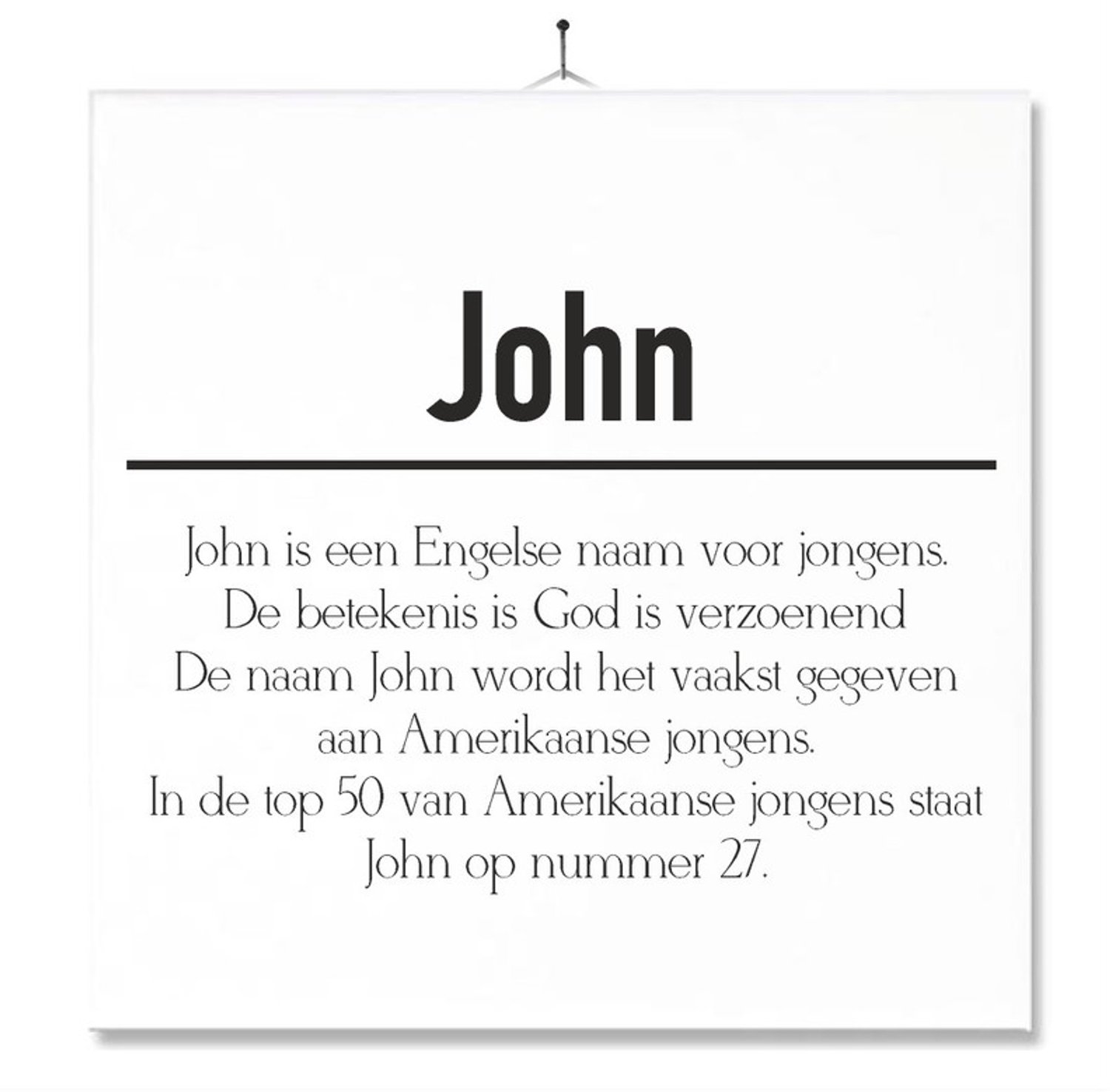 MC Living Tegel Met Opdruk | Betekenis | Kado | Cadeau | Met Naam - John Multi-Color