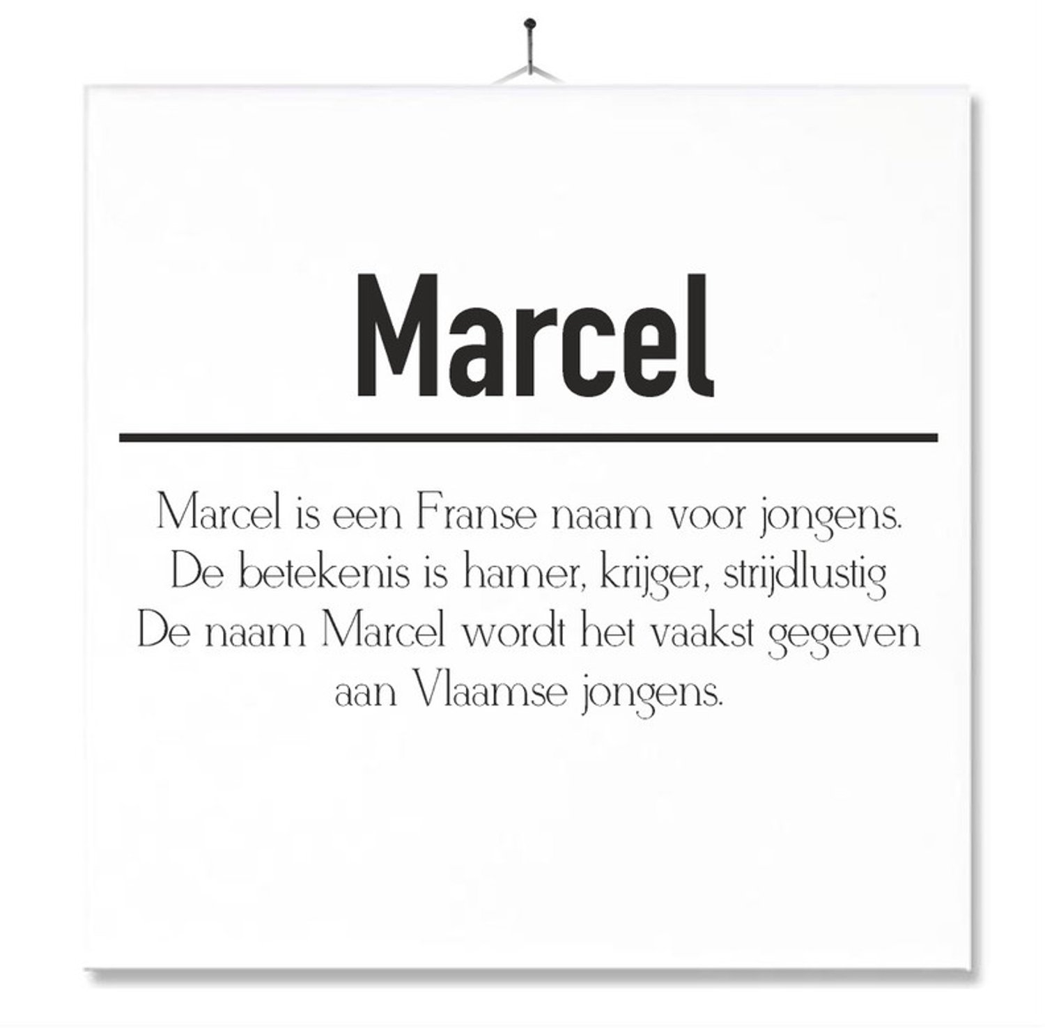 MC Living Tegel Met Opdruk | Betekenis | Kado | Cadeau | Met Naam - Marcel Multi-Color