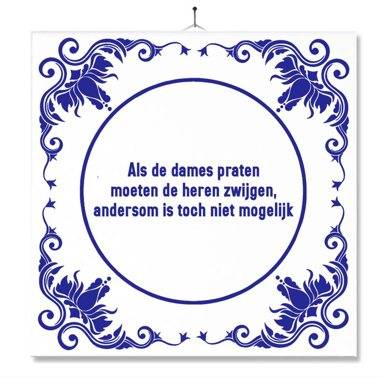 MC Living Tegel Met Opdruk | Grappig | Humor | Verjaardag kado | Toilet WC | Als de dames praten, moeten de heren zwijgen. Multi-Color