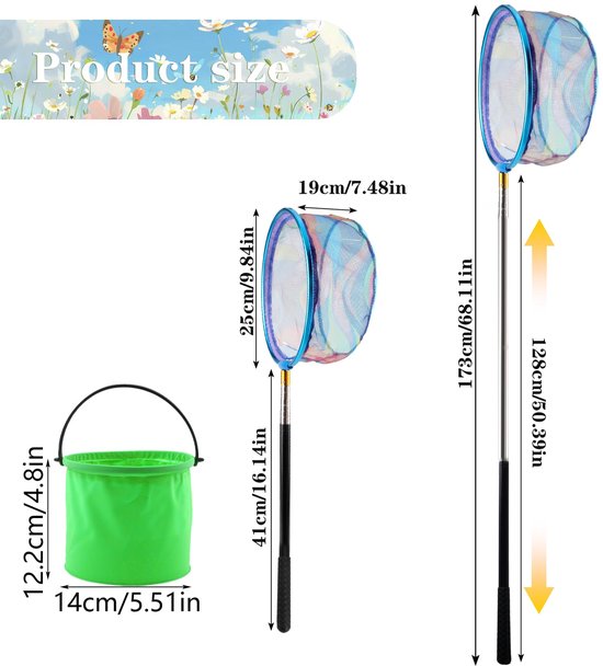 Kinderen Telescopische Landing Net met Opvouwbare Emmer — afbeelding 5
