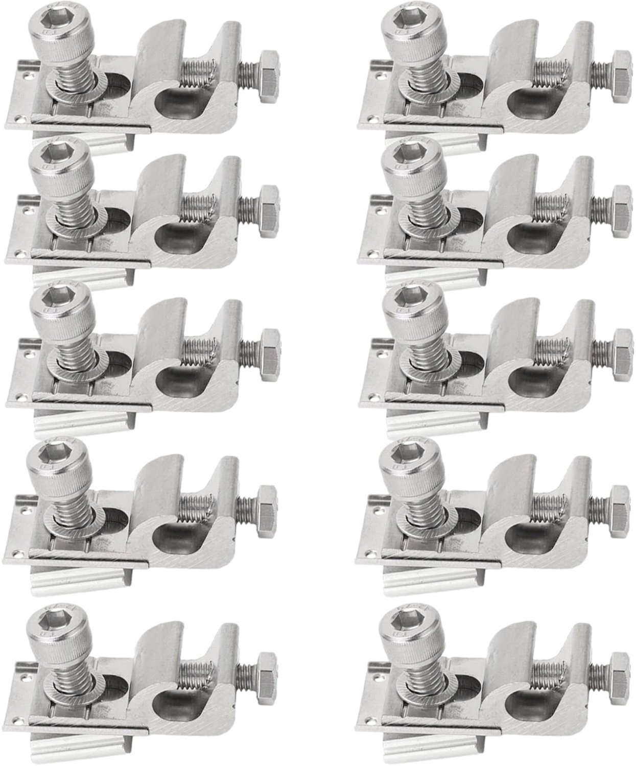 10 Stuks Aardingskabelklemmen voor Zonnepanelen, Aluminium Bevestiging