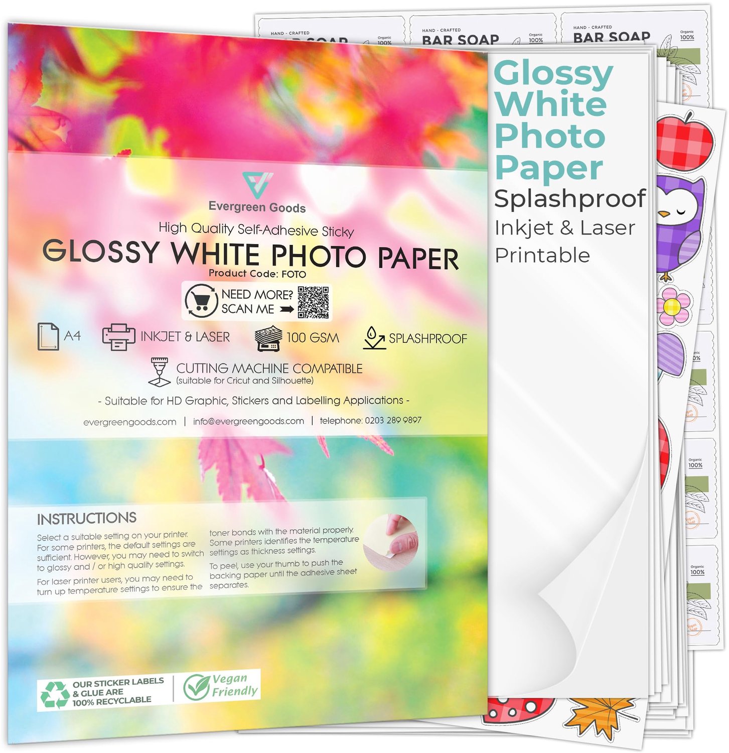 A4 Foto Papier - 10 Vellen - Glanzend Zelfklevend - Waterproof