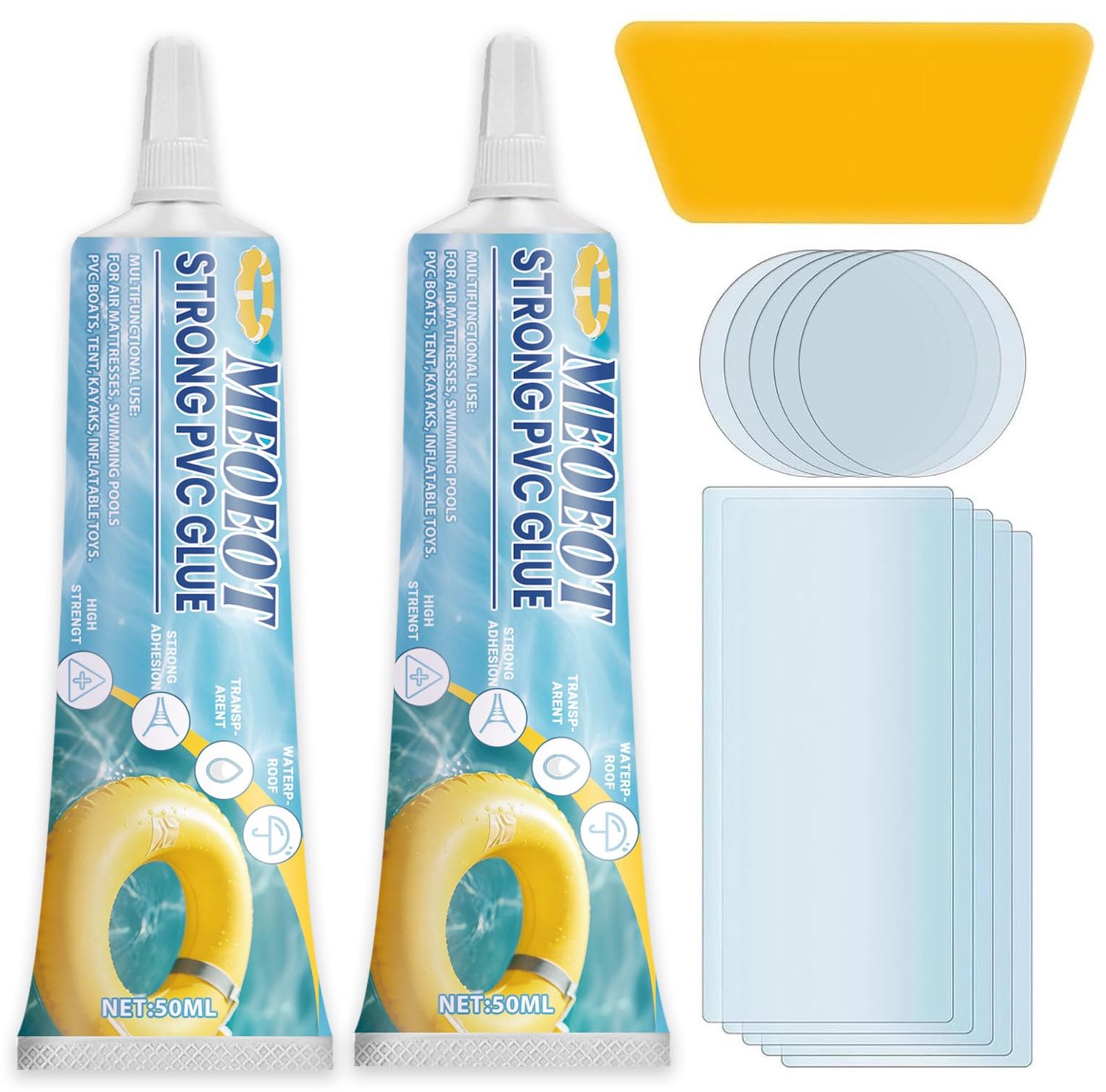 PVC Reparatieset voor Inflatable Items met 2 Tubes