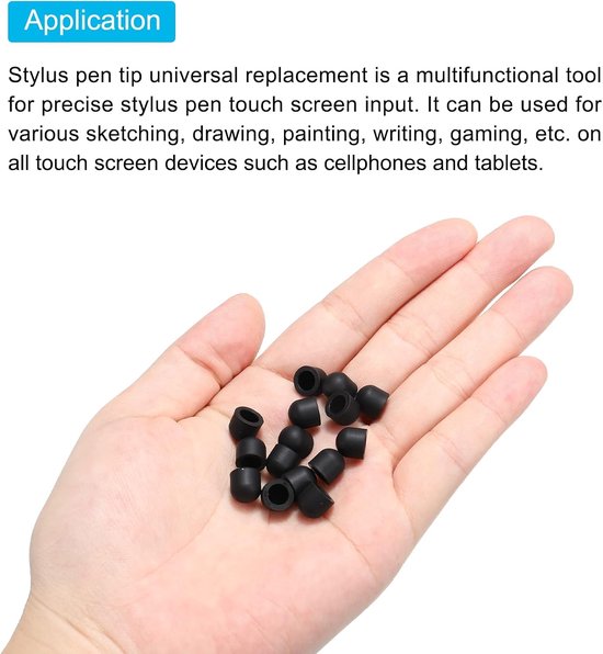 Stylus penpunten 7,5 mm - geleidend silicone rubber - zachte vervangingen - geschikt voor touchscreen - 30 stuks - ServiceTopper — afbeelding 3