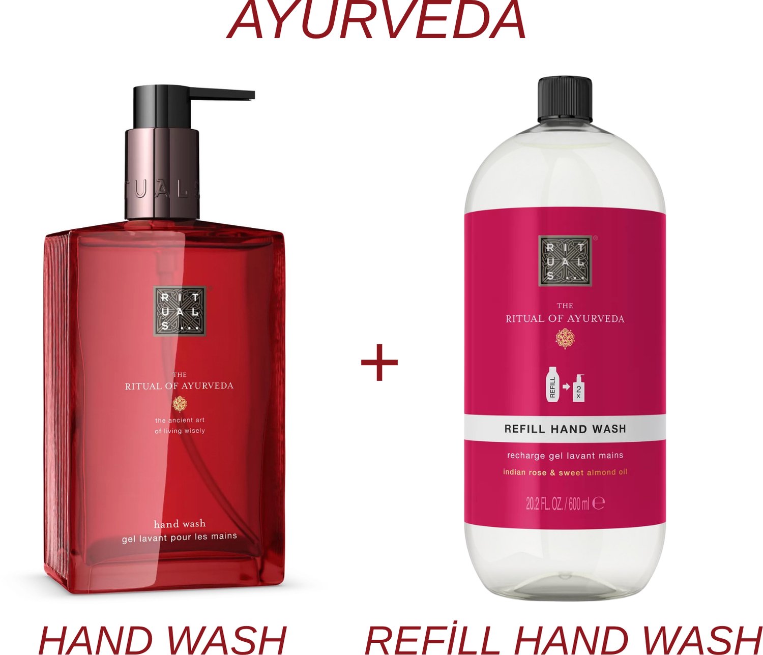 Rituals - Ayurveda - Hand Wash 300 ml New Design + Refill Hand Wash 600 ml - Handzeep - Navulling Handzeep