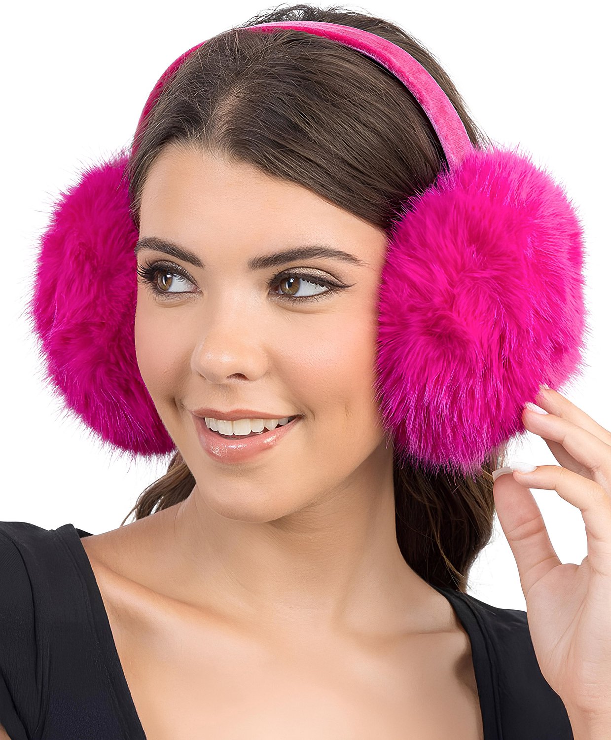 BOLAND BV - Fuchsia roze oorwarmers van imitatiebont