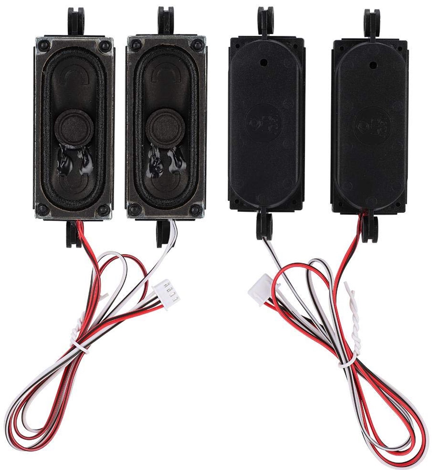 TV Box luidsprekers - Geluidsversterker unit - Zwart - 4 ohm - Geschikt voor LCD-tv en reclamemachine - 40 cm aansluitkabel