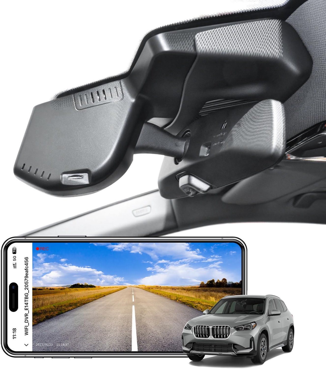 4K Dash Cam voor BMW X1 Gen3 met WiFi en GPS