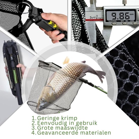 Br@ndless Schepnet Vissen - Landingsnet Vijver - Karper Zeevisnet - Roofvisnet-Zwart — afbeelding 2