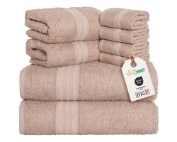 Nice Homeit Handdoeken Set - 100% Katoen, 8 Stuks voor Bad, Gym en Spa
