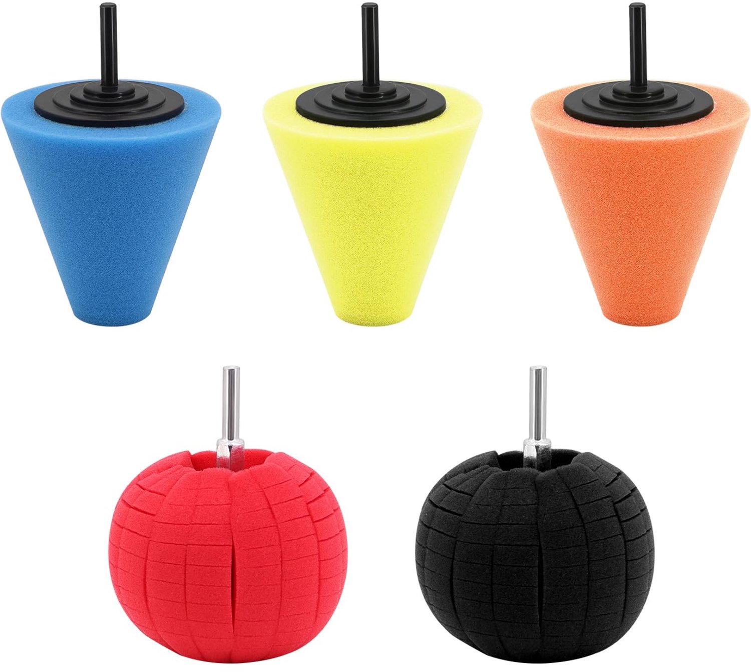 Set van 5 Polijstpads voor Boormachine en Auto-onderhoud