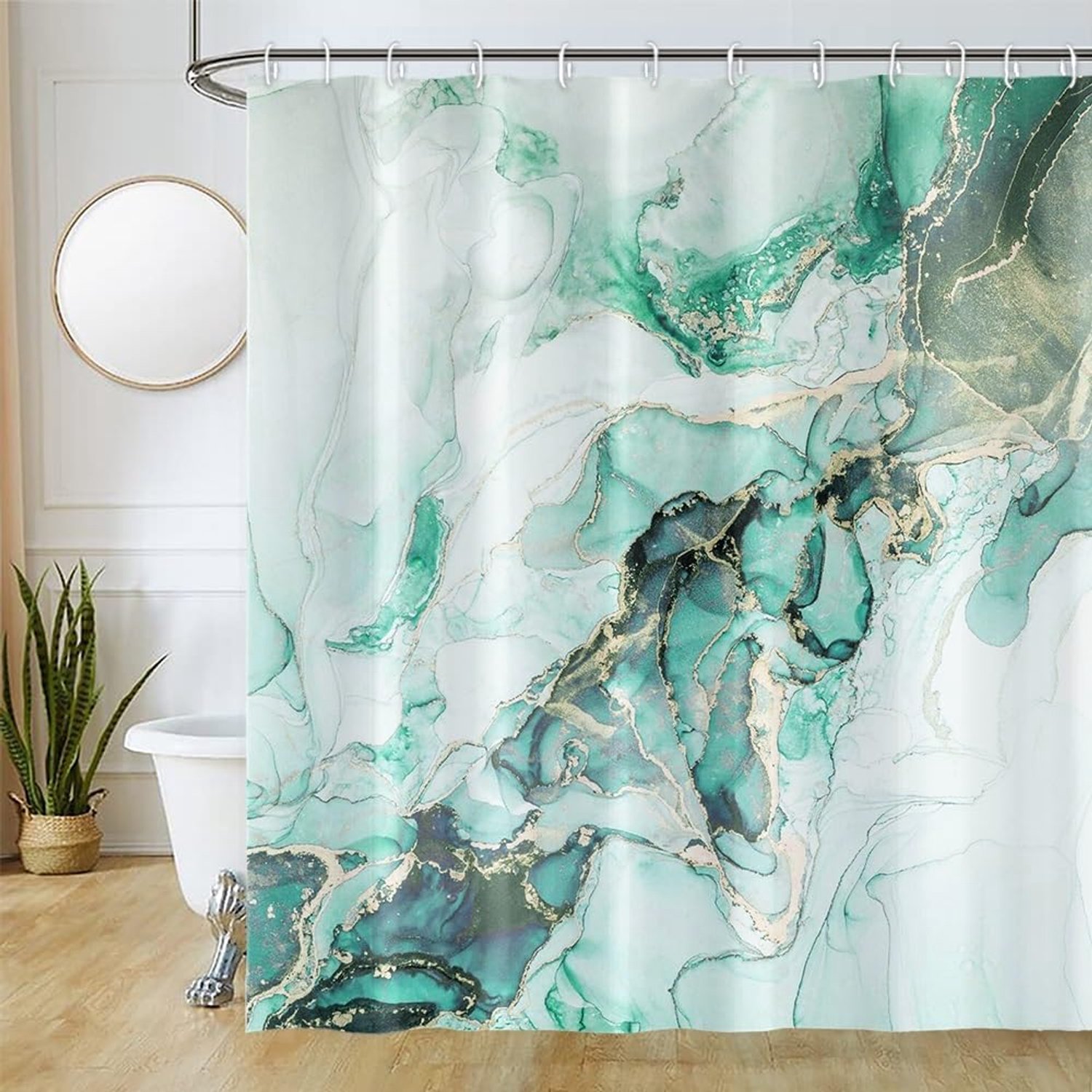 Marmeren Douchegordijn 180 x 200 cm Waterdicht en Schimmelbestendig