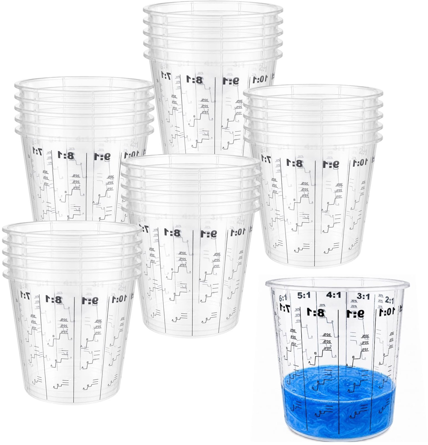 Set van 25 verf mengbekers - 650 ml