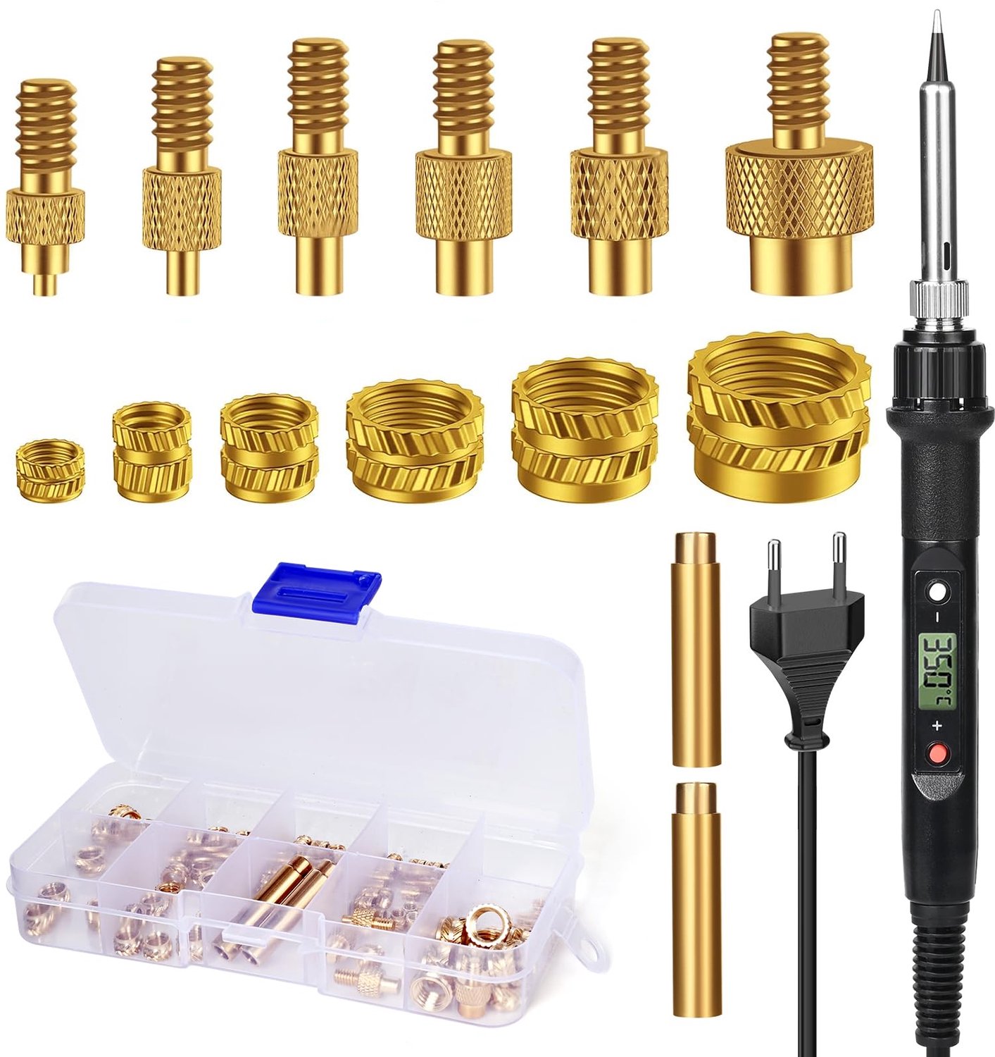 Solderingsset met Temperatuurweergave en 130 Draad Inserts